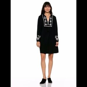 Old Navy Black Embroidered Tunic Dress Coverup‎ Size Large Boho Cottagecore
